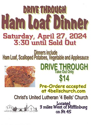 Drive Through Ham Loaf Dinner Announcment Poster
